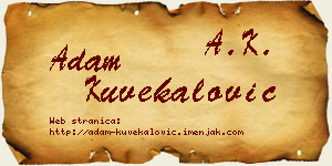 Adam Kuvekalović vizit kartica